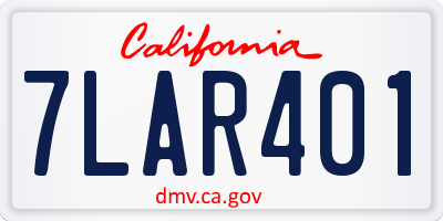 CA license plate 7LAR401