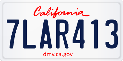 CA license plate 7LAR413