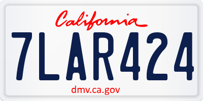 CA license plate 7LAR424