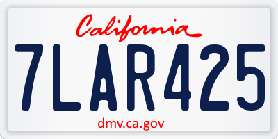 CA license plate 7LAR425