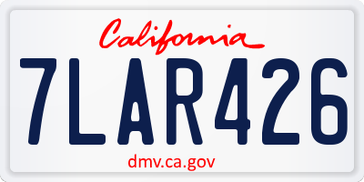 CA license plate 7LAR426