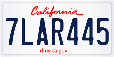 CA license plate 7LAR445