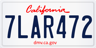 CA license plate 7LAR472