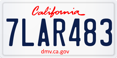 CA license plate 7LAR483