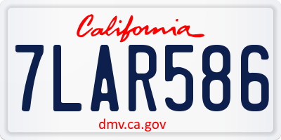 CA license plate 7LAR586