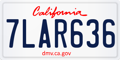 CA license plate 7LAR636
