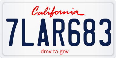 CA license plate 7LAR683