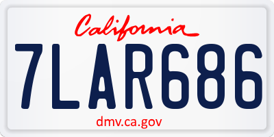 CA license plate 7LAR686