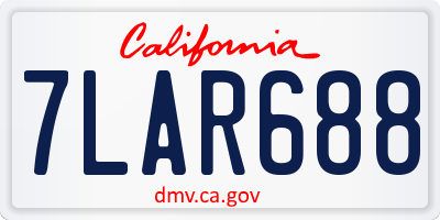 CA license plate 7LAR688