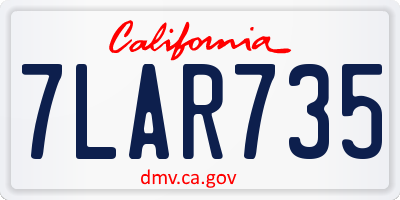 CA license plate 7LAR735