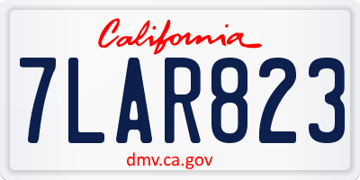 CA license plate 7LAR823