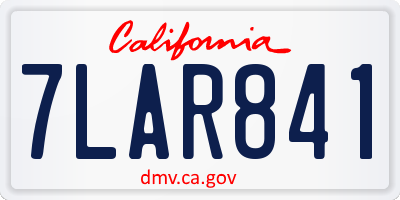 CA license plate 7LAR841