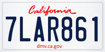 CA license plate 7LAR861