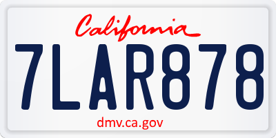 CA license plate 7LAR878
