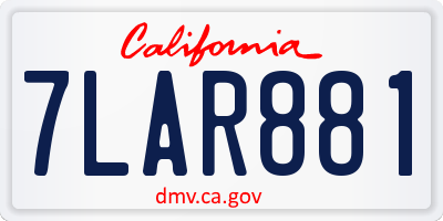 CA license plate 7LAR881