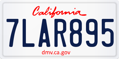 CA license plate 7LAR895