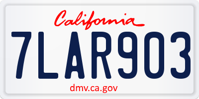 CA license plate 7LAR903