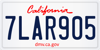 CA license plate 7LAR905
