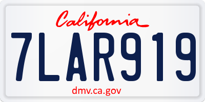 CA license plate 7LAR919