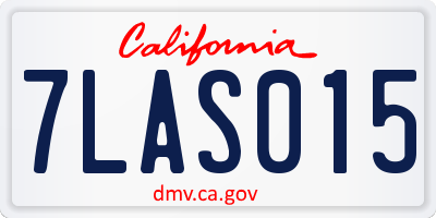 CA license plate 7LAS015