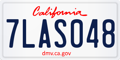 CA license plate 7LAS048