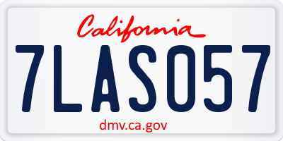 CA license plate 7LAS057