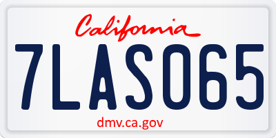 CA license plate 7LAS065