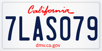 CA license plate 7LAS079