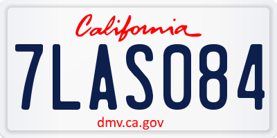CA license plate 7LAS084
