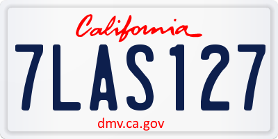 CA license plate 7LAS127