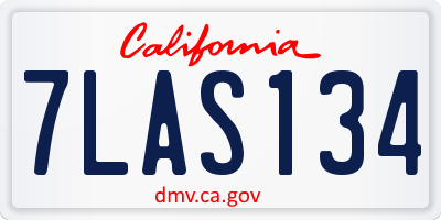CA license plate 7LAS134