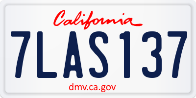 CA license plate 7LAS137