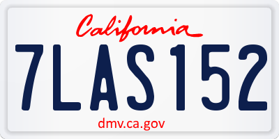 CA license plate 7LAS152