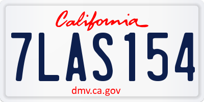 CA license plate 7LAS154
