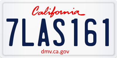 CA license plate 7LAS161