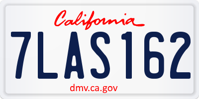 CA license plate 7LAS162