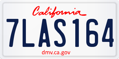CA license plate 7LAS164