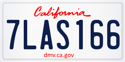 CA license plate 7LAS166