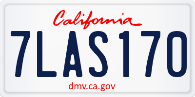 CA license plate 7LAS170