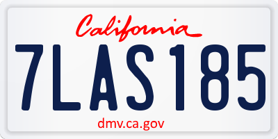 CA license plate 7LAS185