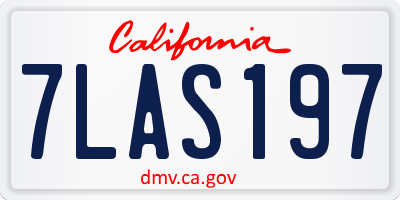 CA license plate 7LAS197
