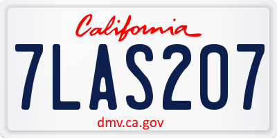 CA license plate 7LAS207