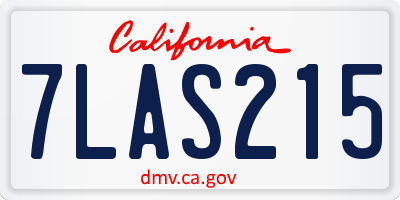 CA license plate 7LAS215