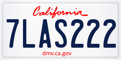 CA license plate 7LAS222