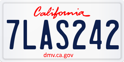 CA license plate 7LAS242