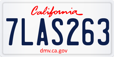 CA license plate 7LAS263