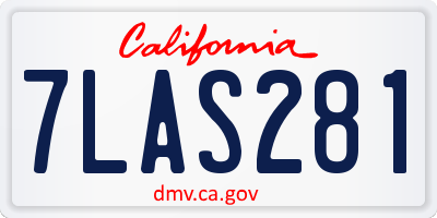 CA license plate 7LAS281