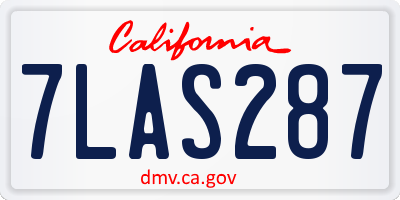 CA license plate 7LAS287