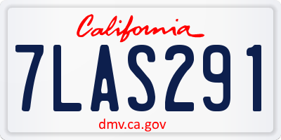 CA license plate 7LAS291