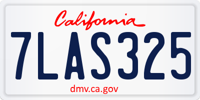 CA license plate 7LAS325